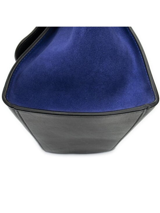 Celine Small Tricolor Trapeze Black Blue Brown Calfskin Leather - Picture 8 of 10